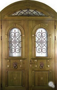 Арочная входная дверь с ковкой ВДА-86 - купить от производителя Мосдвери Арочная входная дверь с ковкой ВДА-86